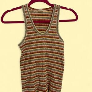 Madewell red/orange/yellow striped tanktop size small